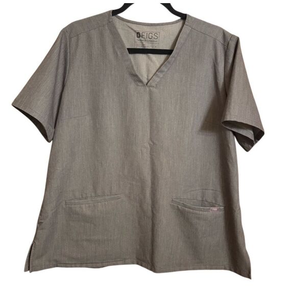 Figs Technical Collection graphite XL grey scrub top v-neck short sleeve pockets - Picture 1 of 5